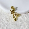 18K vergulde libelle- en tulphanger bezet met fonkelende zirkonia stenen voor diy - Tulp Libel Goud Hanger Alleen (Zonder Ketting)
