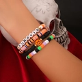 Set di braccialetti gotici con ciondoli a zucca di Halloween e perline colorate heishi - 03 Stile Colore Misto (4320)