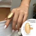 Exaggerated oversized gold matte oval ring with irregular floral texture for women - Wide Large Oval (0716) / Matte Gold
