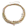 Detail of bohemian waist chain with colorful beads, seashells and a gold starfish pendant - Gold Multicolor Beads Shell Starfish Style (5010) / Gold + Multicolor