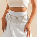Bohemian silver multi-layer waist chain with coin pendants for women - Silver Coin Style / Silver