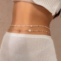 Bohemian double-layer waist chain featuring white starfish and turtle sea animal beads - Mixed Color with Starfish and Turtle Pendants (5022)