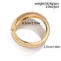Detailed view of wide gold hinged bracelet with 6.5cm diameter and 2.72cm width - Smooth Chunky Style (2431-Gold) / Gold