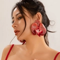 Auffälliger Orchideen-Choker mit tiefrotem Farbverlauf für einen stilvollen Party-Look - Red Earrings