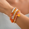 Detail of 5-piece Thanksgiving bracelet set with maple leaf charm and FALL letter beads - FALL-THANKSGIVING Style (5533)