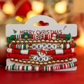 Set de 7 bracelets de Noël perlés avec lettres Merry Joy et breloques festives - Ensemble de Noël Multicolore (5565)