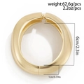 Poliertes goldfarbenes Armband mit Scharnier, 62,6 g Gewicht und 6 cm Innendurchmesser Maße - Glatt polierter Scharnier-Armreif / Gold Stil B (2435)