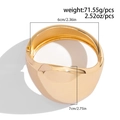 Detailed view of wide gold metal cuff bracelet showing its dimensions and 71.55g weight - 01 Gold Thickened Irregular Style (2554) / Bangle