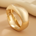 Minimalist chunky golden hinge bracelet with a high-polished finish for women - Gold Bangle (2433)