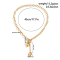 Gedetailleerde afmetingen van gouden hartjesketting met grove schakels en OT-sluiting - Ketting (6196) / Goud