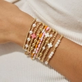 Ensemble de bracelets bohèmes avec perles d'imitation, perles colorées et croix - Ensemble 10 Pièces Multicolore (6440)