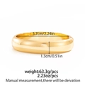 Polished gold wide cuff bangle showing precise dimensions of 5.7cm diameter and 1.3cm width - Wide Smooth Surface Style (2441) / Gold