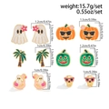 Halloween enamel earring set detail with ghost pumpkin and flamingo motifs weighing 15.7g - Gold Style (6725)