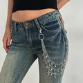 Catena da vita multistrato argento con ciondoli a stella per jeans da donna - Argento (1990)