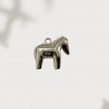 Polished silver horse charm pendant with closed loop for DIY jewelry making and crafts - Mirror Silver Horse (1)