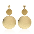 Vintage golden layered geometric round earrings with textured and smooth finishes - Gold Layered Disk Style (25)