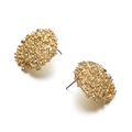 Golden textured floral stud earrings in a geometric circular design for women - Gold Flower Cluster Textured Stud (30)