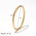 Minimalist 6mm wide golden elastic curved bangle with diagonal texture details - Diagonal Texture Style (Gold-D) / 6mm Width