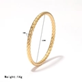 Minimalist gold bendable cuff bracelet with engraved textures and 65mm inner diameter - Diagonal Engraved Thin Style (Gold-E)