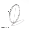 Sleek silver flexible bangle with 6mm width and spiral texture in 65mm inner diameter - Diagonal Spiral Style (Silver-D)