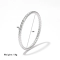 Sleek silver minimalist stretch bracelet with a 5mm width and textured finish - Diagonal Engraved Style (Silver-E)