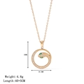 Gouden slangencollier met groene kristallen ogen en zirkoon hanger maat 28x20,5mm - Goud