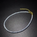 Sparkling crystal choker necklace with faceted clear beads and golden adjustable chain - White