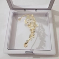Elegant gold butterfly ear cuff with hollow design and sparkling zircon stone accents - Left Ear / Gold