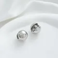 Minimalist silver-plated sphere hoop earrings with polished mirror finish on silk - 3# White Gold 18mm
