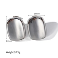 Minimalistische geometrische quadratische Ohrstecker in Silberoptik für Damen, poliert - Silber