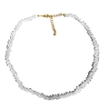 Faceted crystal beaded necklace with gold lobster clasp and adjustable extension chain - Gold