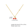 Détail du collier cerise doré montrant le poids de 3g et la longueur de chaîne 45cm - Style Simple Cerise avec Strass Unique (NC-2074G01)