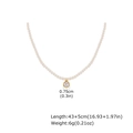 Elegant stainless steel pearl necklace with a circular zircon pendant in golden finish - Round Pendant (NC-2203G01)