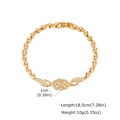 Detailansicht des 24K vergoldeten Schmetterlings-Armbandes mit Maßen und Tropfendesign - Blütenblatt-Stil (PBR-308G)