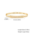 Detail shot of gold heart bracelet with zircon pavé setting and 18cm length specifications - Bar Pave Style (PBR-313G)