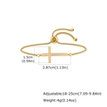 Detail of adjustable gold box chain bracelet with sparkling zircon cross charm - Gold Cross (PBR-348G)