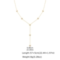 Dettaglio delle dimensioni della collana a Y dorata con ciondoli a cuore e zirconi - Oro (NC-2740G)