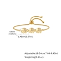 Adjustable gold elephant bracelet for women with shimmering cubic zirconia accents - Triple Elephant (PBR-353G)