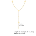 Detail view of gold Y-shaped necklace with heart charms showing 45cm length and 4g weight - Heart Style (NC-2050G02)