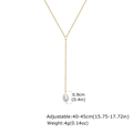 18K gold plated Y-shaped necklace with white baroque pearl pendant for women - Baroque Pearl Style (NC-1568G)