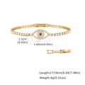 Gros plan du bracelet œil protecteur doré avec zircons et mesures de dimension - Style Oeil du Mal (PBR-345G)