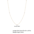 Dettaglio della collana lunga 90cm in acciaio dorato con perle da 1cm e misure - Oro (NC-2738G)