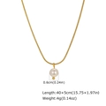 Dettaglio della collana a catena serpente dorata con perla da 0,6 cm ed estensione di 5 cm - Collana con Perla Singola (NC-2631G)