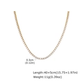 Details der 3mm vergoldeten Tenniskette mit Abmessungen und funkelnden Zirkoniasteinen - Halskette / 3mm / Gold