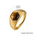 Detail showing dimensions of tiger eye stone ring with 1.02cm size and 7g weight - US 7 / Tiger Eye Hexagon Style (RC-1079G)