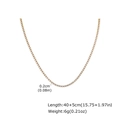 Detailansicht der 2mm vergoldeten Tennis-Halskette mit Längenangaben und Gewicht - Halskette / 2.0mm / Gold