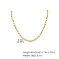 Golden stainless steel link chain necklace for women with 40cm length and 5cm extender - Intertwined Link Necklace (NC-2681G)