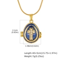 Goldene Osterai-Halskette mit blauem Emaille und Kreuz-Design für Damen - Blaues Kreuz Öffenbarer Anhänger (PNB-392G) Anhänger Ohne Kette