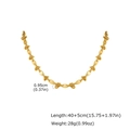 Gold stainless steel woven link chain necklace with dimensions and weight specs - Woven Knot Necklace (NC-2698G)