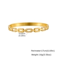 Goldenes Gliederkettenarmband aus Edelstahl mit Zirkonia-Steinen für Damen im Set - Kettenglied-Strass-Stil (B-765G)